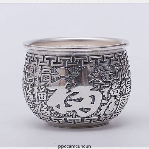 999 Sterling Silver Tea Cup With Handle Certificate Paper Health Care Handmade