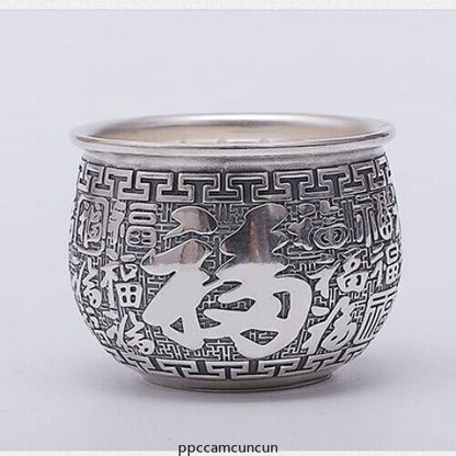 999 Sterling Silver Tea Cup With Handle Certificate Paper Health Care Handmade