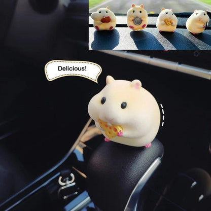 Car Dashboard Ornament Mini Hamster Figurine Auto Interior Decor Accessories 1pc