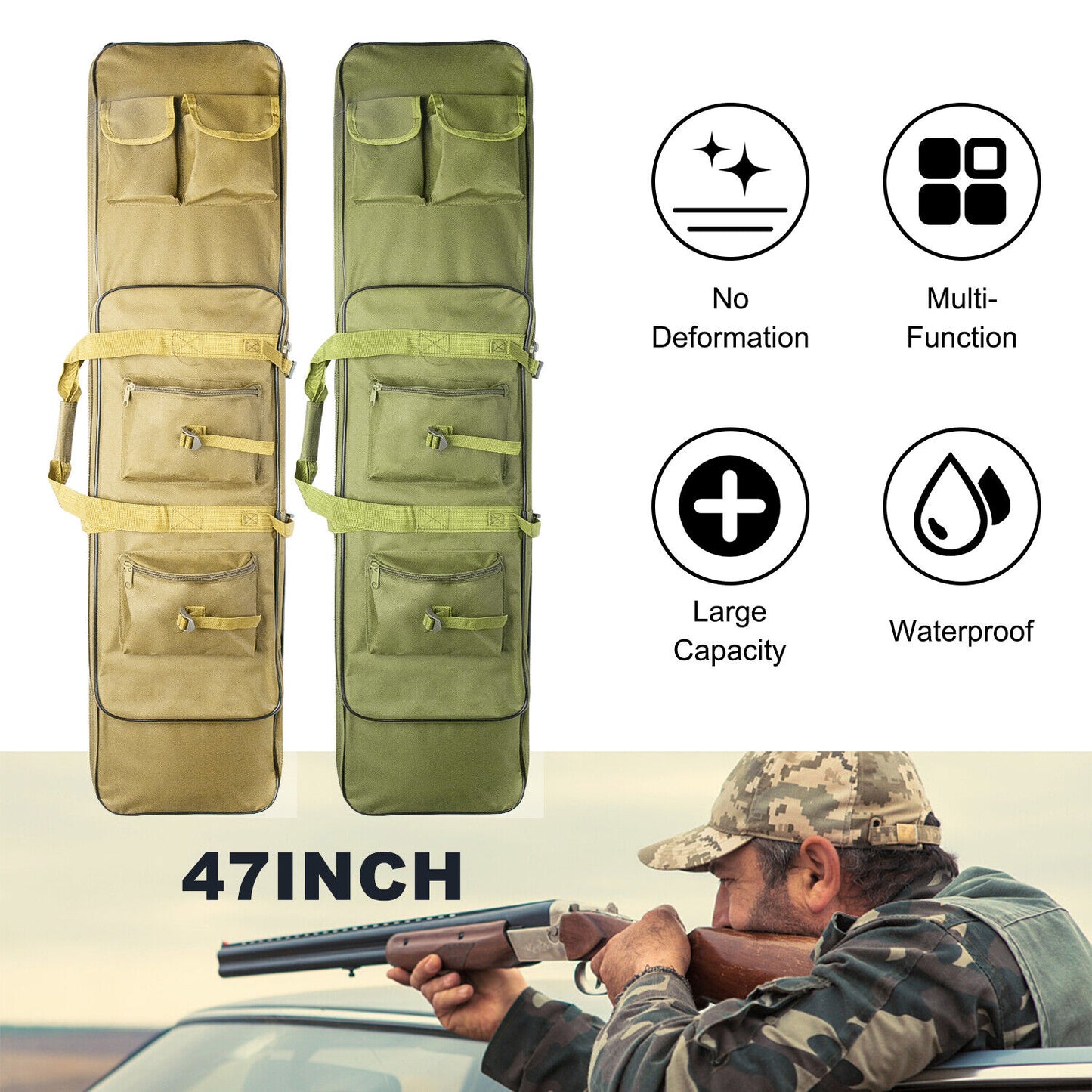 47" Tactical Carbine Rifle Range Gun Molle Bag Carry Soft Case Storage Backpack