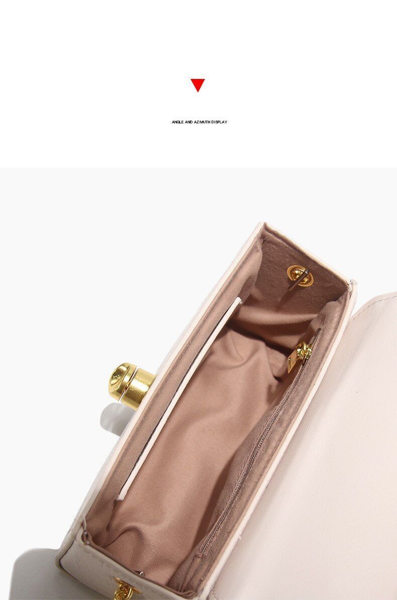 One Shoulder Handbag Crossbody Pearl Bead Handle Bags Elegant Small 17*10*7*4 CM
