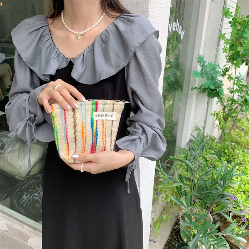 1PC Contrast Color Traveling Cosmetic Bag Storage Organizer Cute Clutch Make Up