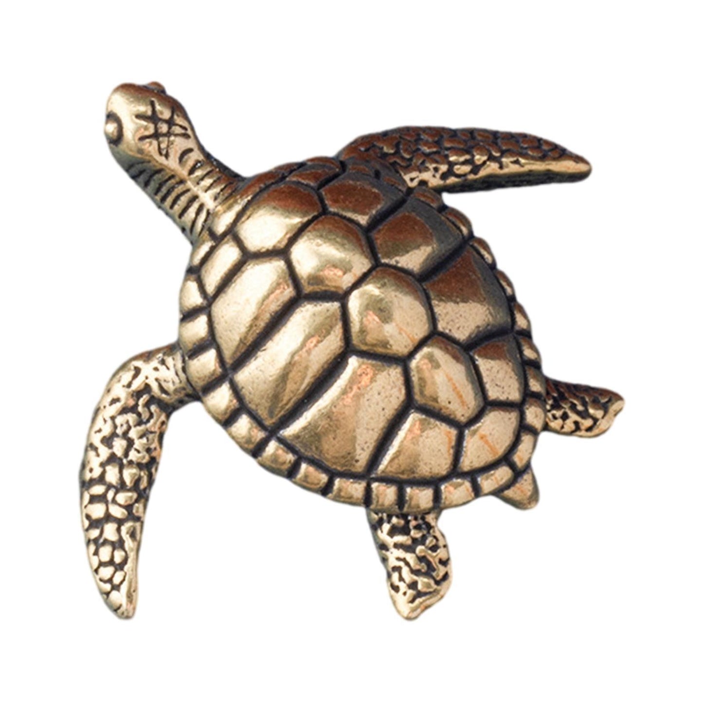 Brass Sea Turtle Statue Mini Tea Pet Figurine Cute Decoration for Bedroom