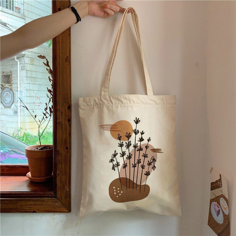 Retro Canvas Tote Bag Handbag Fashion Shoulder Bag Large Student Book Bags Linen