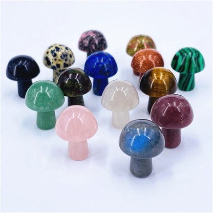 Mini Crystal Mushrooms Agate Stones Natural Quartz Gem Crystal Healing