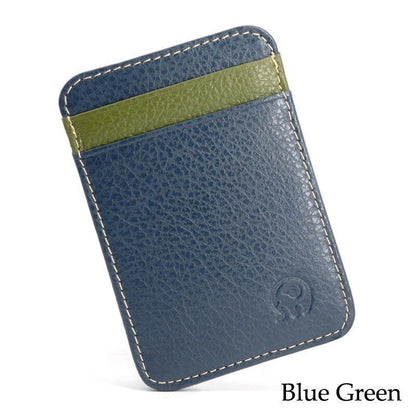 Leather Thin Mini Card Wallet Card Case Cash Change Pack Pocket 102 * 68 mm Bag