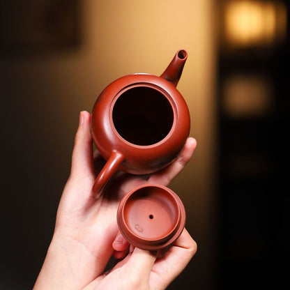 Beauty Shoulder Tea Pot Marked Real Yixing Zisha Dahongpao Clay Hand Carved Pots