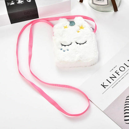 Shoulder Bag Plush Cartoon Boys Crossbody Girls Party Gift Shiny Unicorn Handbag