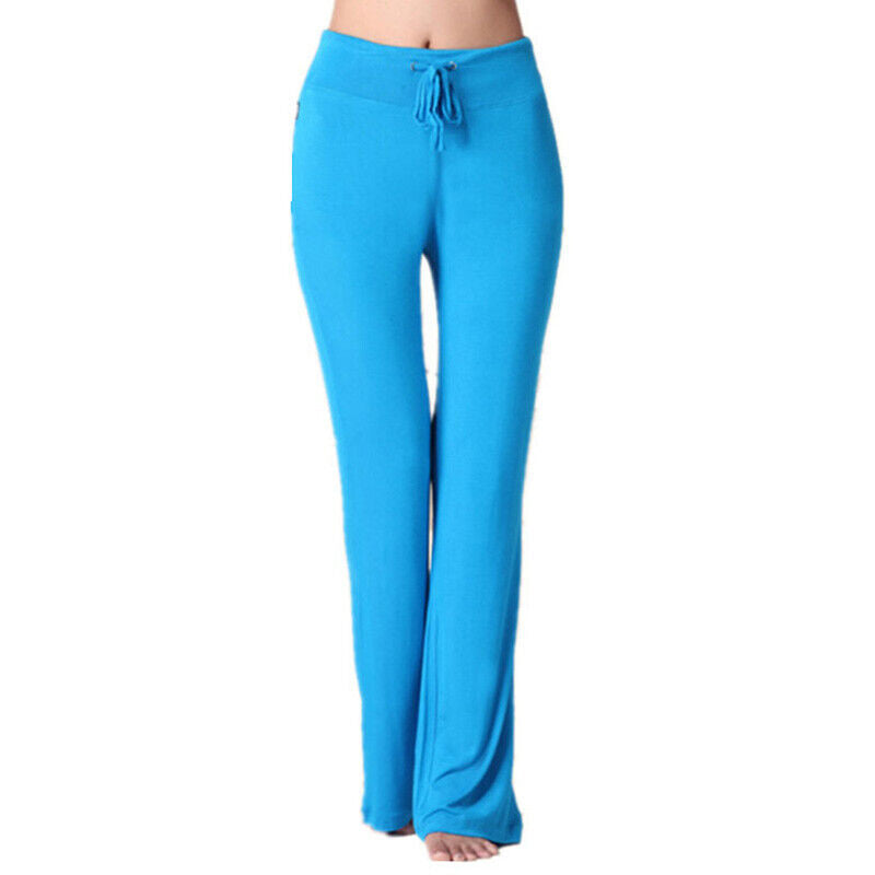 Women Casual Flared Trousers Long Pants Baggy Elastic Yoga Dance Sports Pants