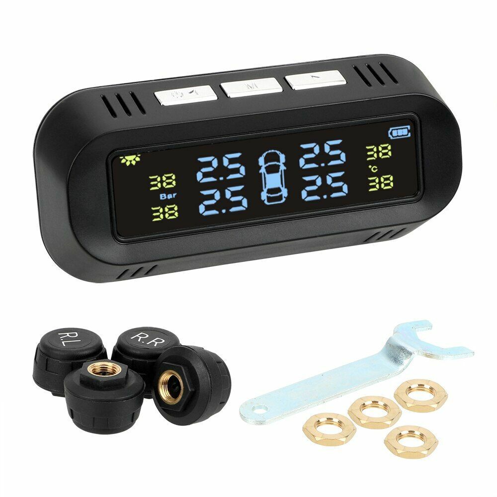 Car Tire Pressure Sensor Temperature Warning Fuel Save Monitor System 4 External