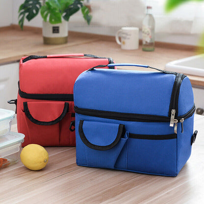 Insulation Pack Lunch Bag Double-layer Fresh-keeping Bag Picnic Pouch Ice Pack