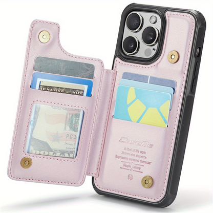 For iPhone 16 15 14 13 12 11 Pro Max Plus XR XS Max Wallet Case with Card Holder