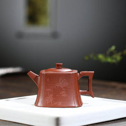 Tea Pot With Infuser 10 Holes Handmade Pot Marked Traditional Craft Carved 230ml