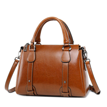 Genuine Leather Women's Classic Handbag Crossbody Shoulder Bag Satchel Tote Bag