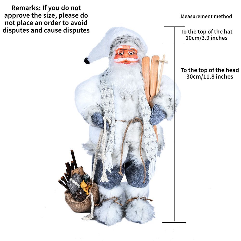 Christmas Ornaments 30-45cm Large Santa Claus Dolls Standing Figurine Home Decor