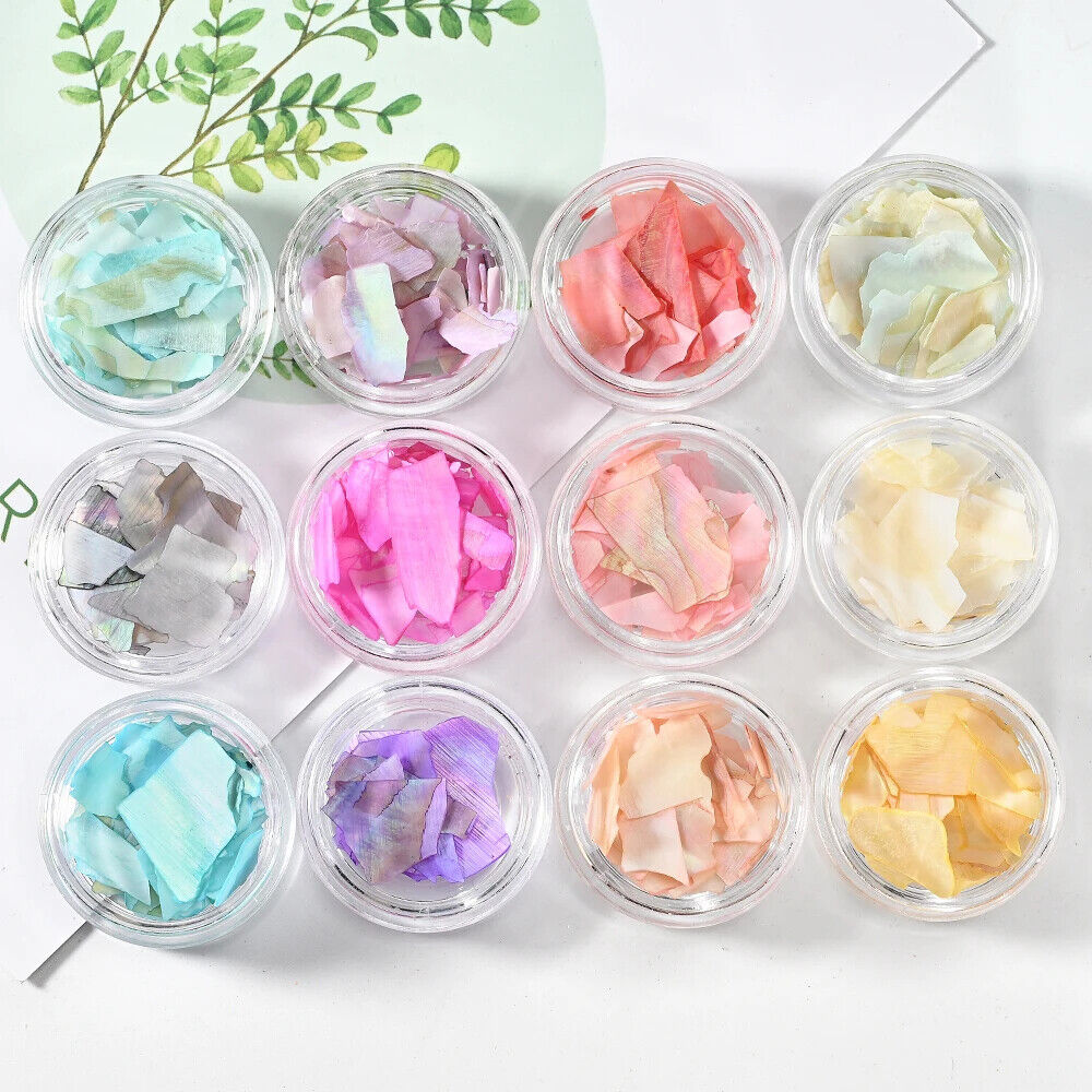 Nail Art Charms Flakes Abalone 3D Irregular Slice Shell Stone DIY Manicure Decor