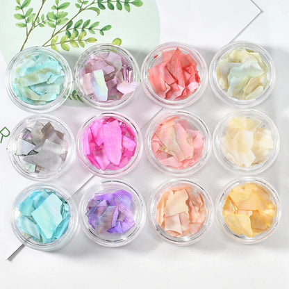 Nail Art Charms Flakes Abalone 3D Irregular Slice Shell Stone DIY Manicure Decor