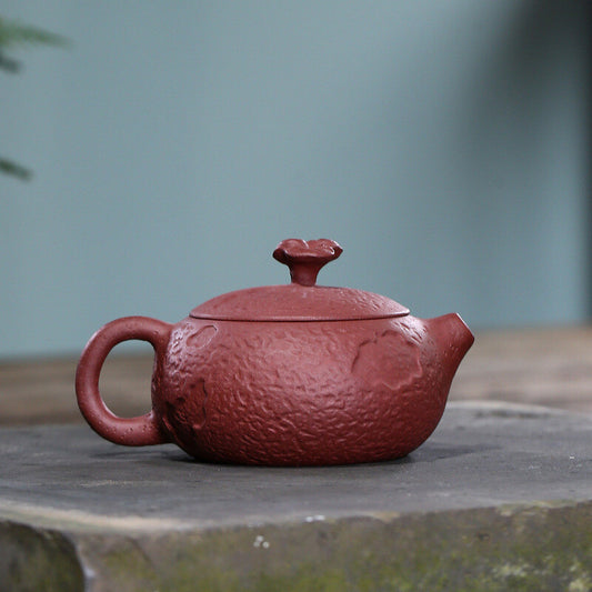 China Yixing Zisha Pottery Purple Clay Handmade 120cc Malleolar Stria Teapot