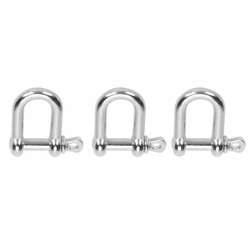3/10pcs Paracord Survival U Shape Shackle Buckle Bracelet Round Head Zinc Alloy