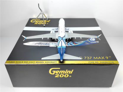 1:200 Geminijets Alaska BOEING737MAX9 Passenger Airplane Diecast Aircraft Model