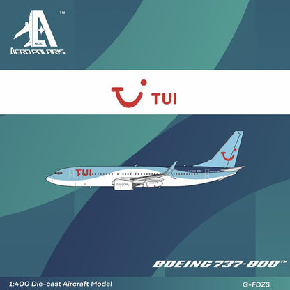 1:400 Aero Polaris TUI Boeing 737-800 Passenger Airplane Diecast Aircraft Model