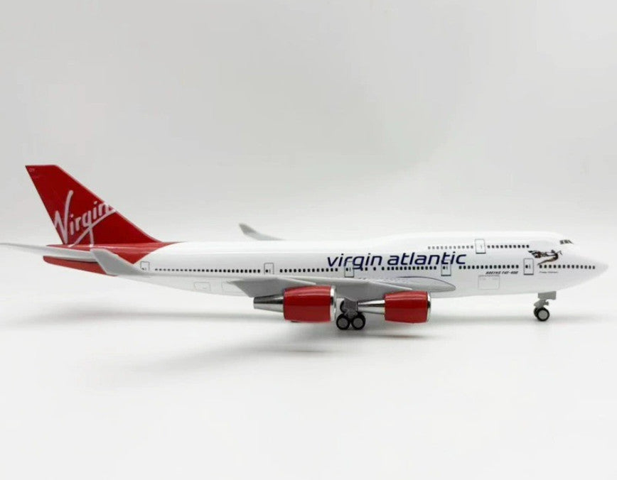 30CM Virgin Atlantic BOEING 747-400 Airplane Landing Gear Resin Aircraft Model