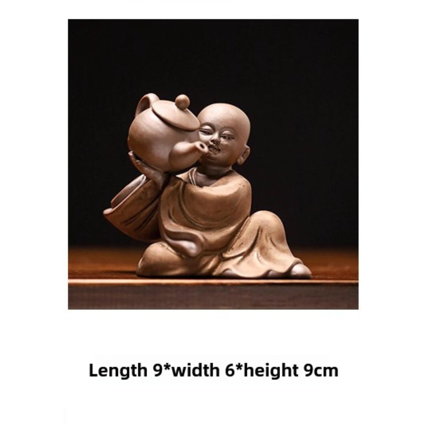 Chinese Style Little Monk Purple Sands Tea Pet 9cm Tea Tray Tea Ceremony