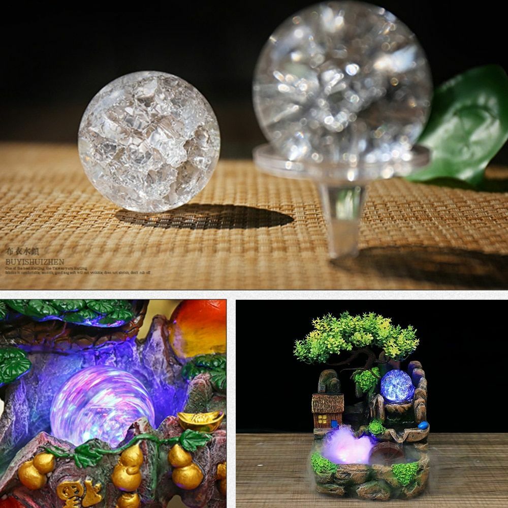 Ice Crack Crystal Ball Glass Magic Sphere For Home Decoration Fengshui Ornaments