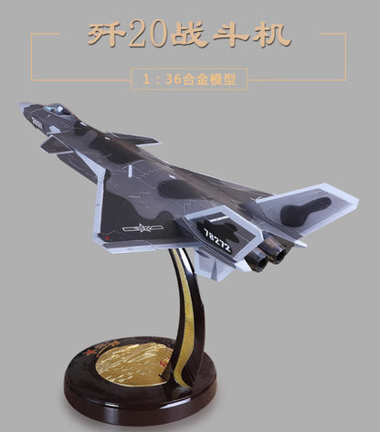 1:36 54CM CHINA J-20 Stealth Fighter Plane Jet Diecast Military Aircraft Model