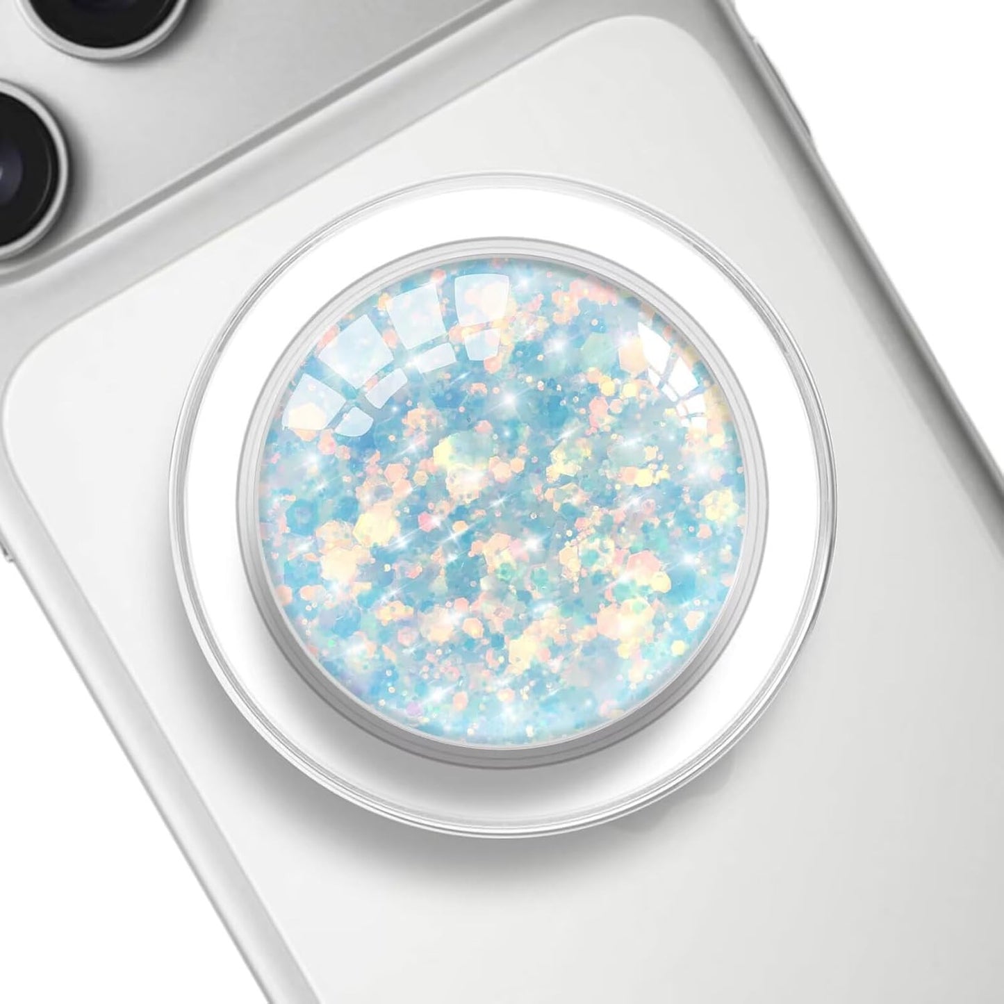 Transparent Magnetic Phone Grip Compatible with Magsafe，Collapsible Mobile Phone