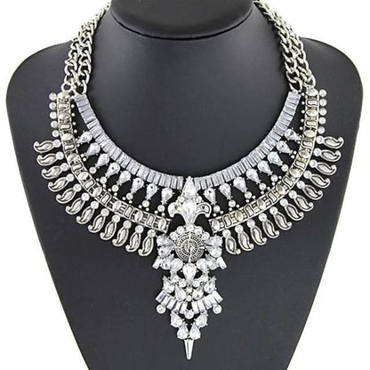 Bohemian Necklace Vintage Choker Ethnic Statement Large Collar Pendant Gypsy