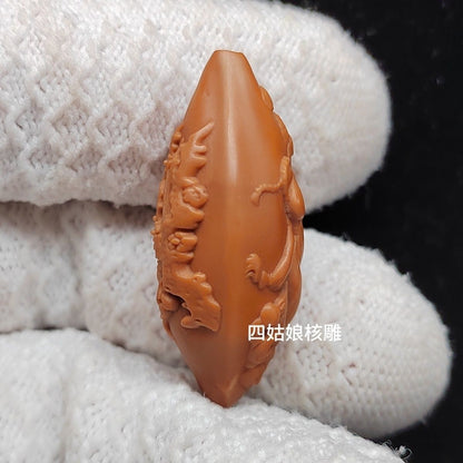 Olive Nut Carved Figure Single Bead Pendant 1.7cm Wenwan Jewelry Accessory