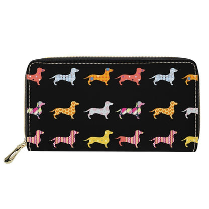 Wallet Dog Printed Synthetic Card Holder Bag Zipper Money Handbag Coin Organizer