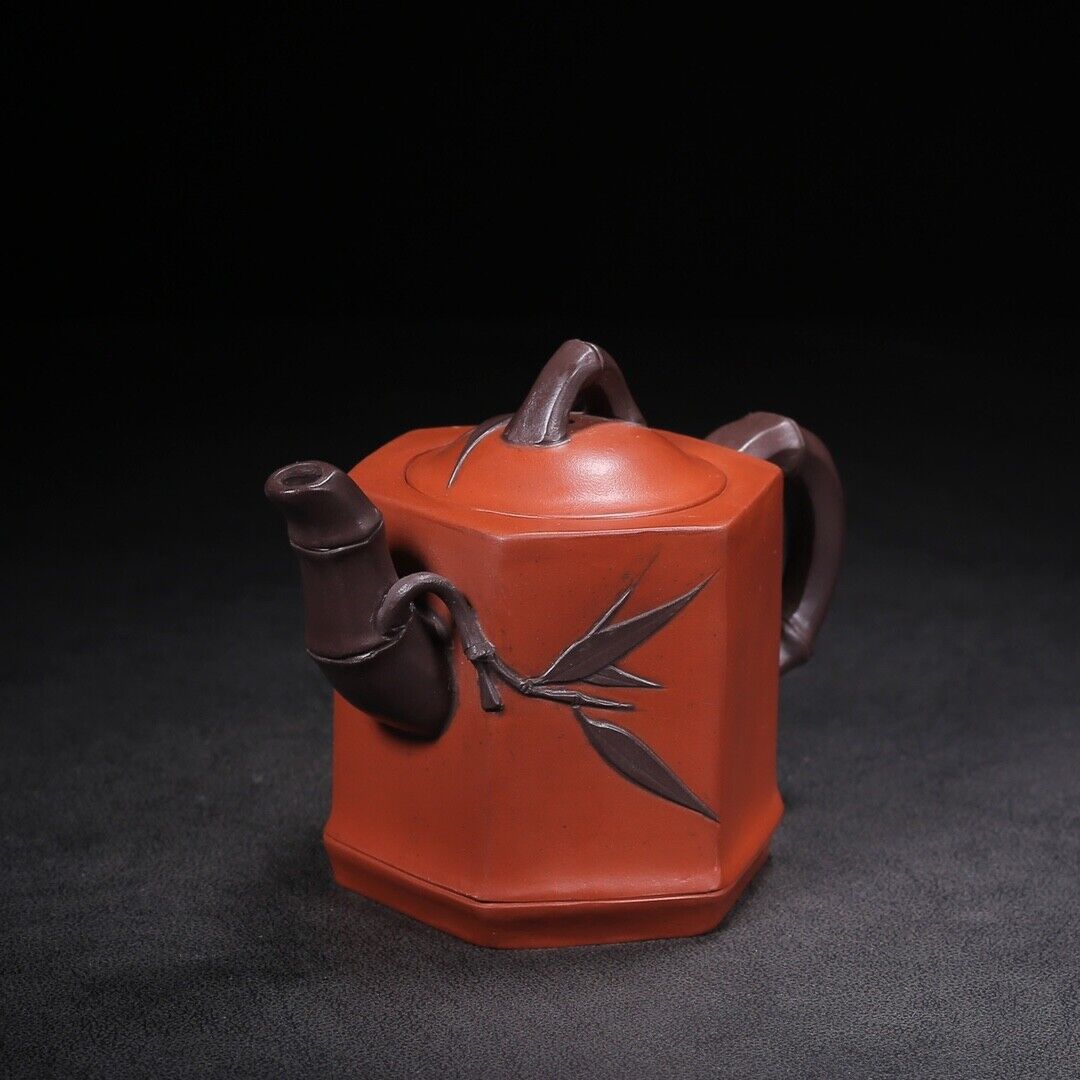 Chinese Yixing Zisha Clay Handmade Exquisite Teapot （六方竹韵 底款：魏援良）