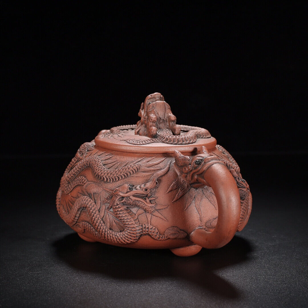 Chinese Yixing Zisha Clay Handmade Exquisite Teapot （九龙石瓢 【底款】顾景舟）