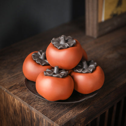 creative tea pet yixing zisha purple clay snail persimmon handmade holder to lid