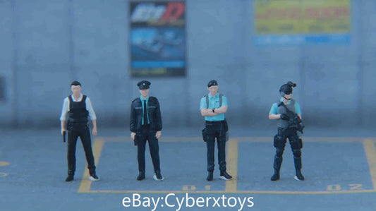 1:43 Hong Kong Police CTRU CIB PSU Team Figure 4pcs for Diorama Car Model
