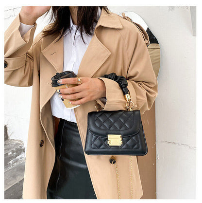 Newly Fashion Lattice Shoulder Small Women's Handbag Square Chain