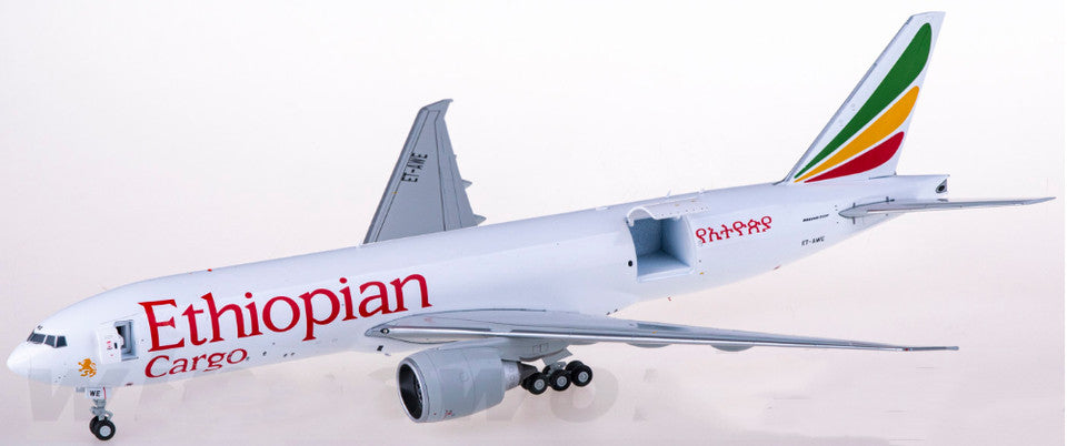 1:200 32CM JC Wings Ethiopian Cargo BOEING 777-200LRF Airplane Diecast Model