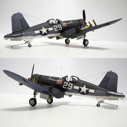 3D 1/33 US F4U-1A Pirate Ship-Borne Fighter Paper Military Model DIY Unassembled