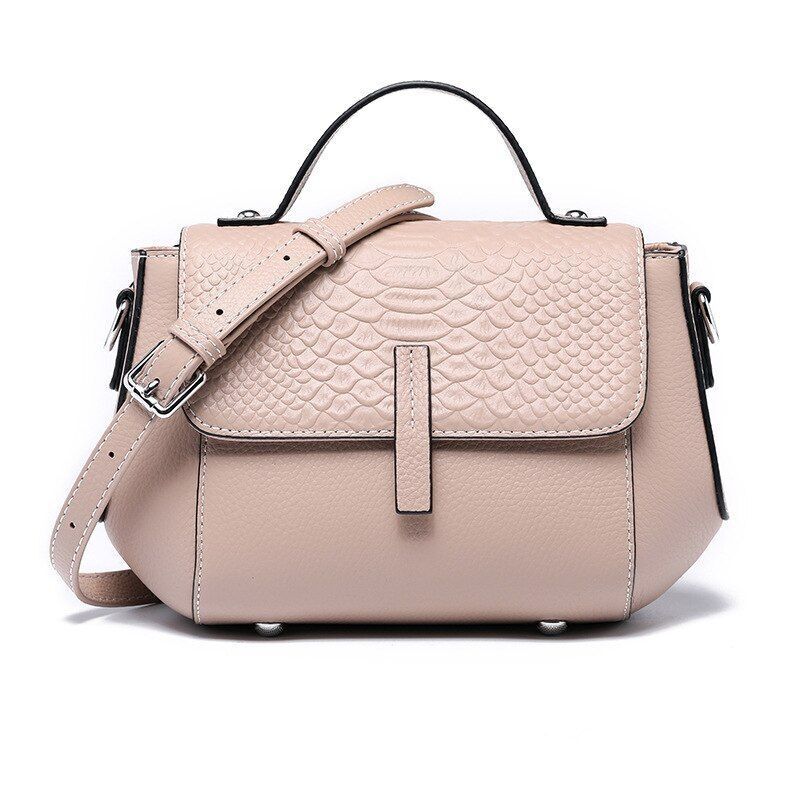 Small Shoulder Bag Genuine Leather Handbag Soft Cowhide Crossbody Shell Purse