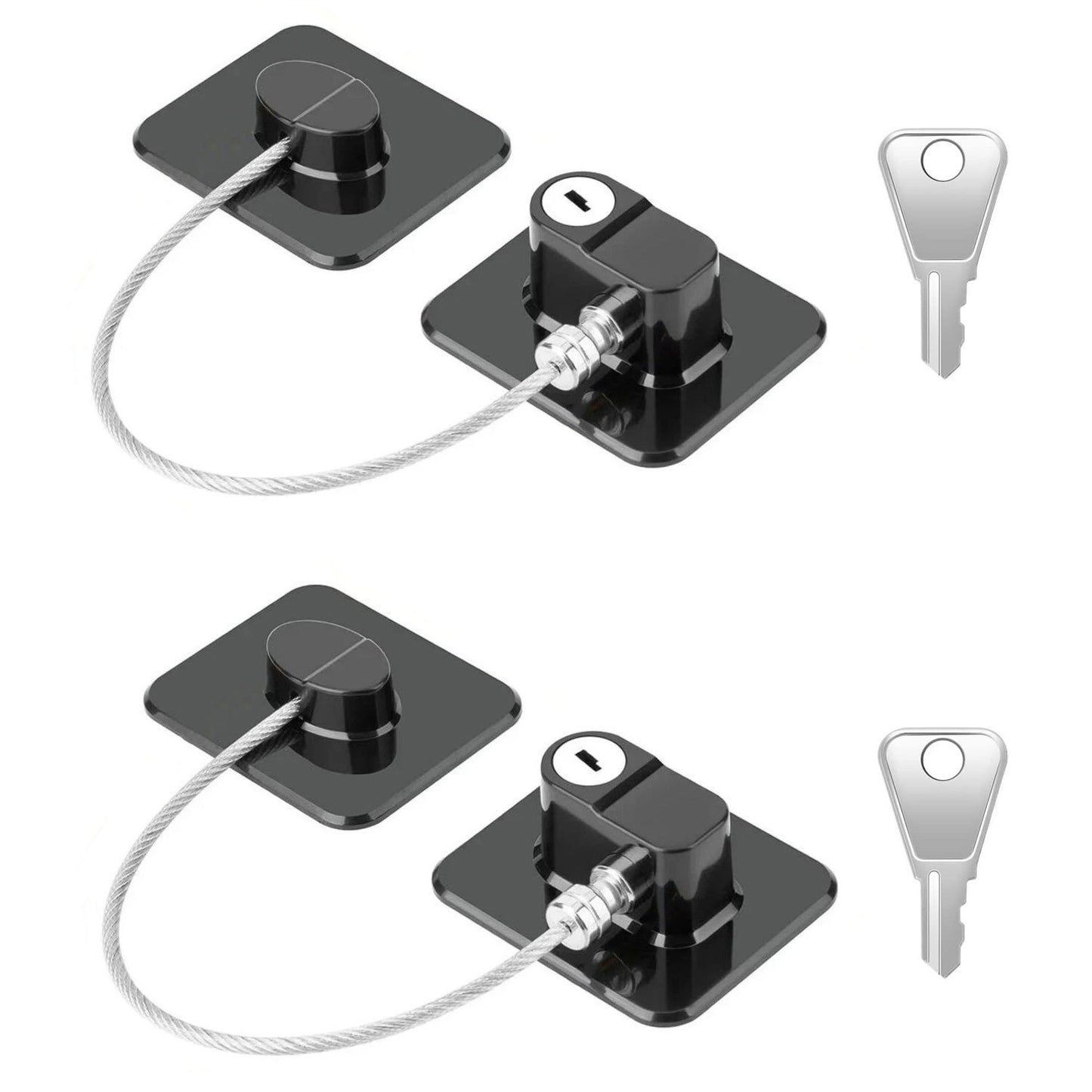 2 Pack Fridge Lock Freezer Lock with 2 Key for Child Safety, for Cabinet Locks