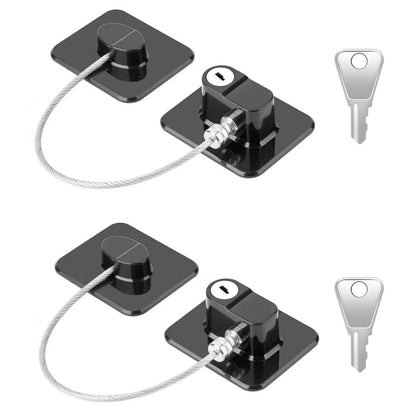 2 Pack Fridge Lock Freezer Lock with 2 Key for Child Safety, for Cabinet Locks