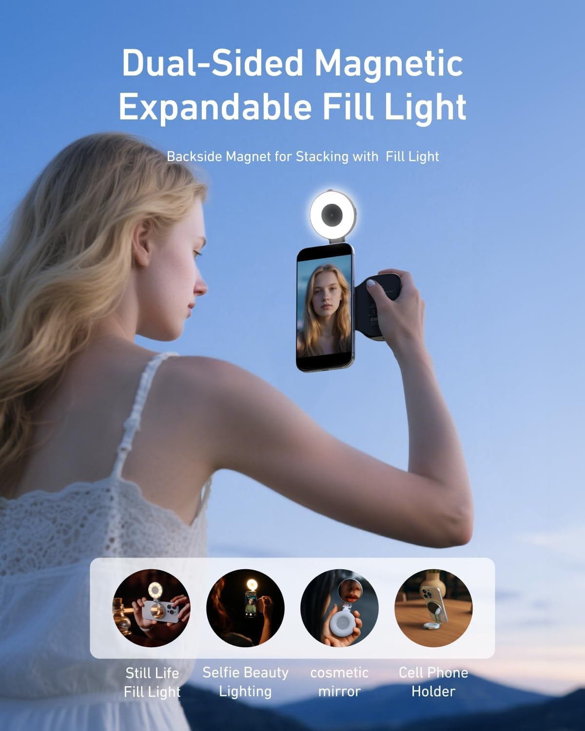 Fun Shot Magnetic Phone Camera Grip+ C03 Magnetic Selfie Light Creator Kit Compa