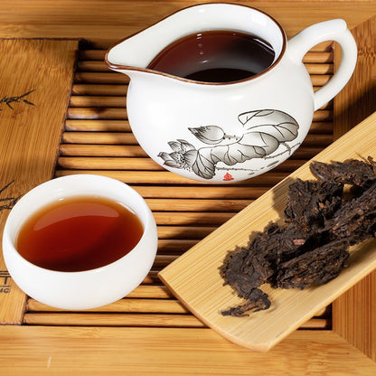 357g 2008 Yunnan Old Ban Zhang Ripe Pu-erh Tea Tea Cake Yunnan Qizi Cake Tea