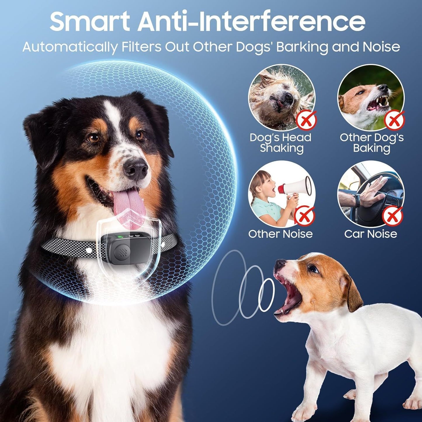 Dog trainer, anti barking device, waterproof vibration collar, adjustable-usa