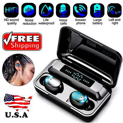 5 X Bluetooth Earbuds for Iphone Samsung Wireless Earphone Waterproof IPX7 USA
