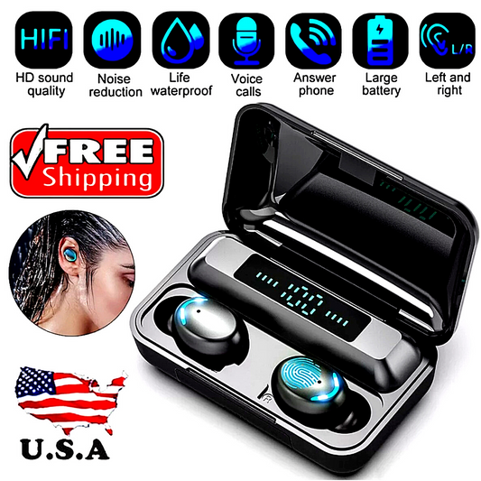 5 X Bluetooth Earbuds for Iphone Samsung Wireless Earphone Waterproof IPX7 USA