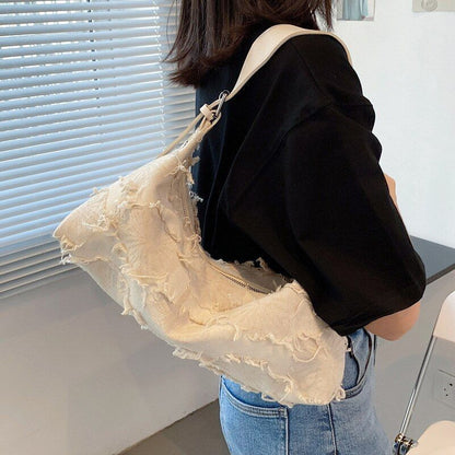 Messenger Bag Canvas Purse Fashion Niche Design One-shoulder Crossbody 36*9*19CM