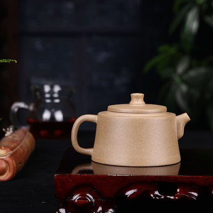 4.9" Collect Chinese Yixing Zisha Pottery Green Ash Mud 245ML Flower Bird Teapot
